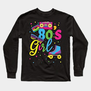 For Girl 80s Carnival 80 Retro Party Year 1980 Long Sleeve T-Shirt